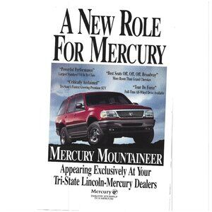 Mercury Mountaineer SUV Advertisement 2000s Print Ad